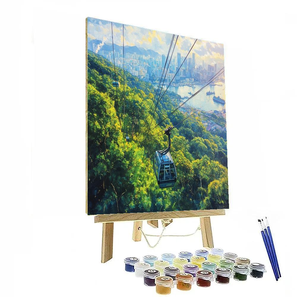 Skyline View From Mount Faber Cable Cars Singapore paint by color