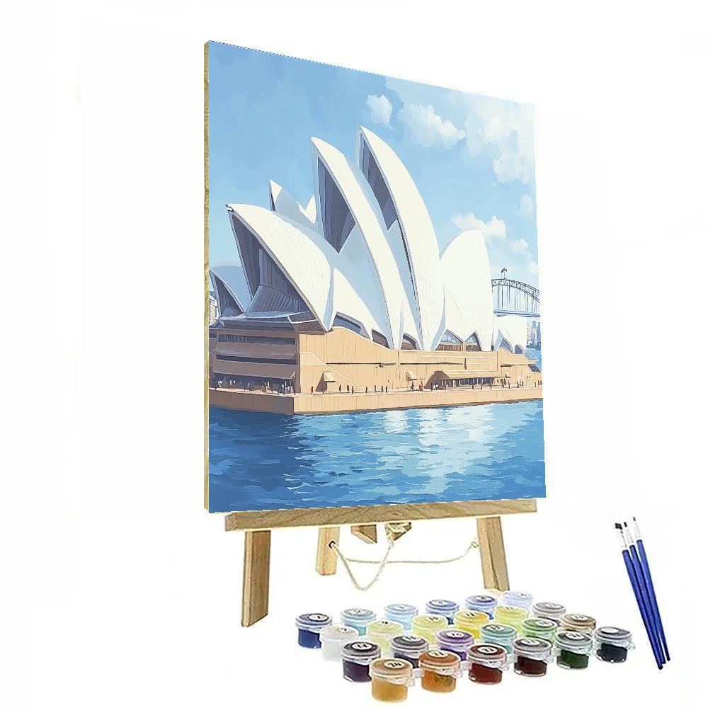 Sydney Opera House Forecourt Clear Winter Day Sydney Australia Paint by numbers kits