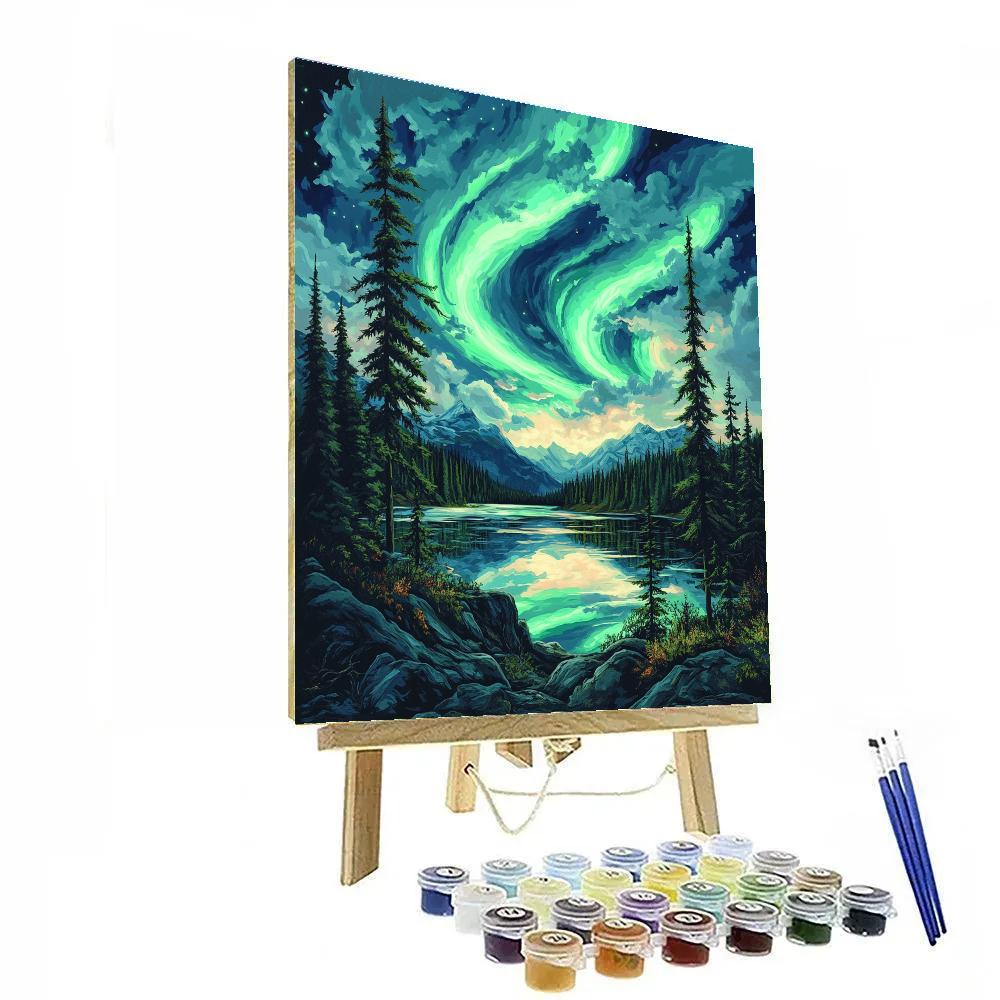 Frederick Varley Inspired Aurora Over Granite Highlands Paint by numbers kits