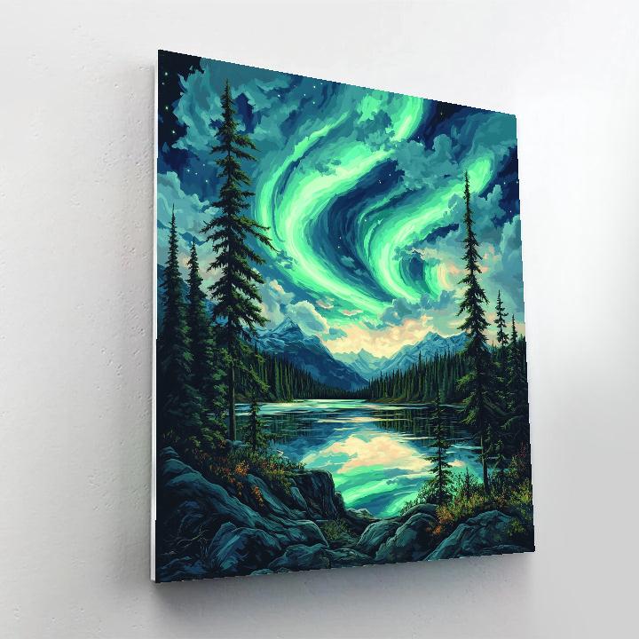 Frederick Varley Inspired Aurora Over Granite Highlands Paint by numbers kits