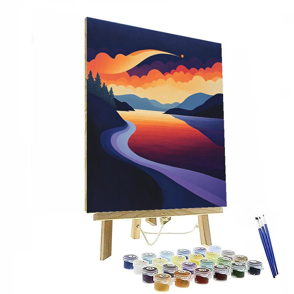 Frederick Varley Inspired Cometlit Dusk Above A Northern Lake DIY paint by numbers