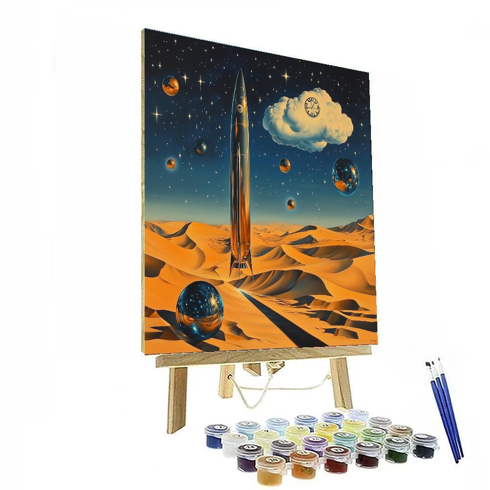 Salvador Dali Inspired Desert Rocket Mirage DIY paint by numbers
