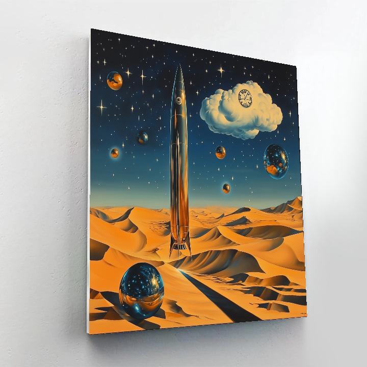 Salvador Dali Inspired Desert Rocket Mirage DIY paint by numbers