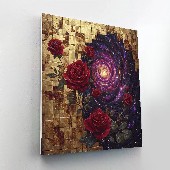 Gustav Klimt Inspired Golden Rose Nebula Numbered painting kits