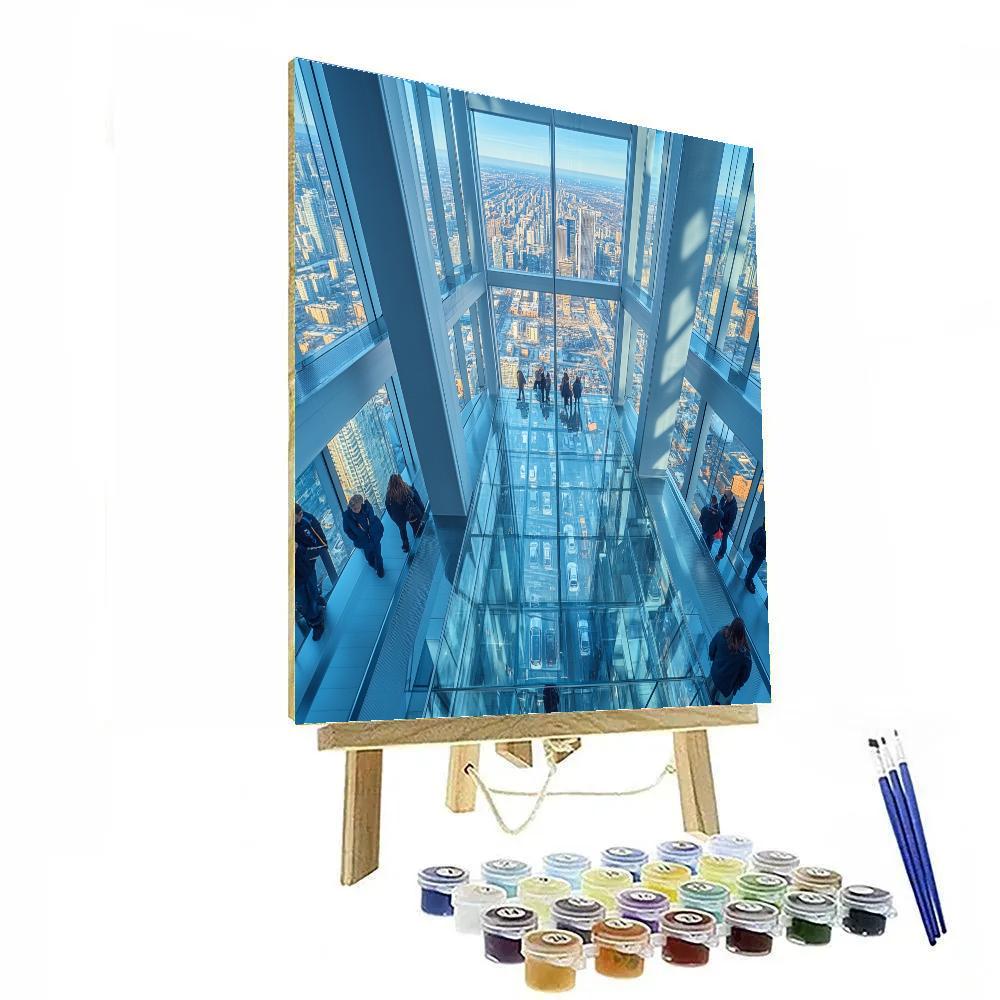 CN Tower Glass Floor View Toronto Canada paint by numbers