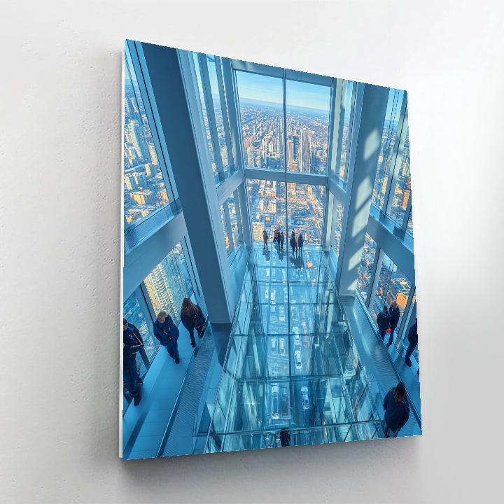 CN Tower Glass Floor View Toronto Canada paint by numbers
