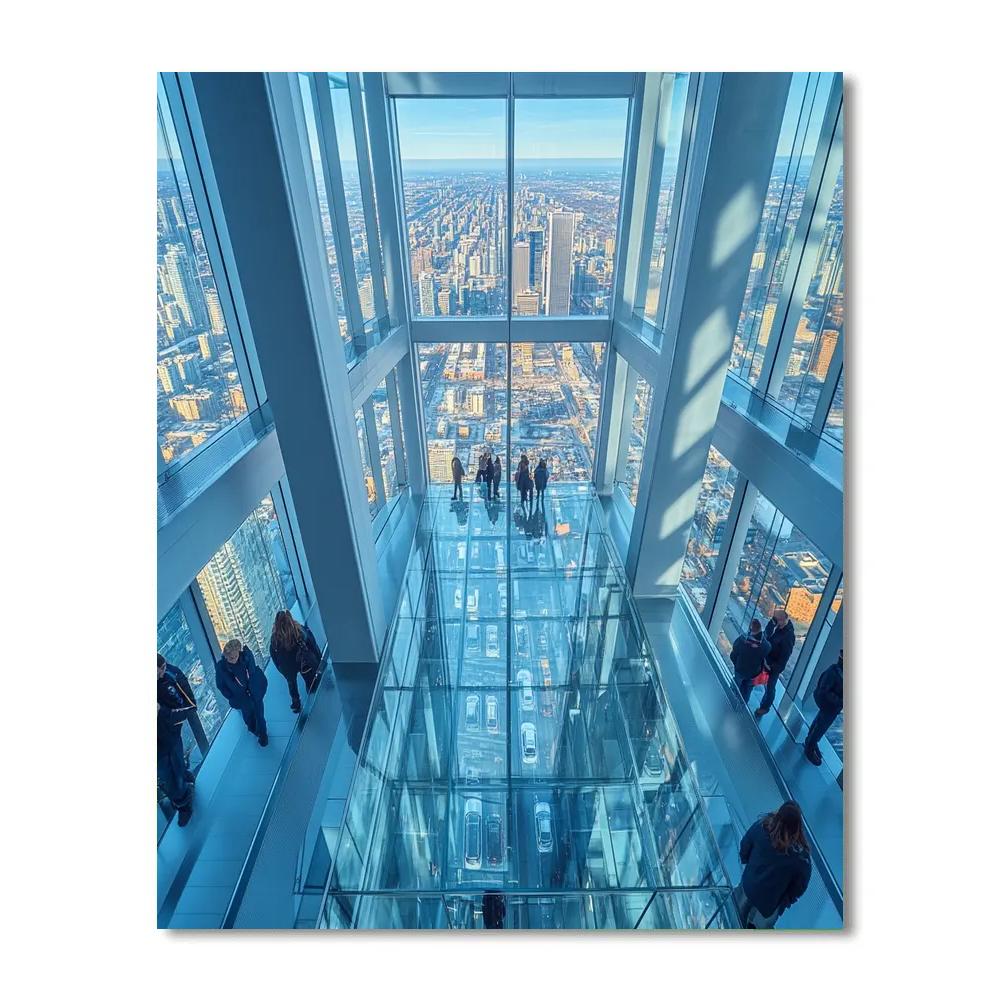 CN Tower Glass Floor View Toronto Canada paint by numbers