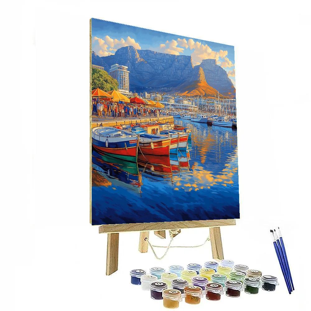 Capetown V And A Waterfront Harbor Morning Cape Town South Africa DIY paint by numbers