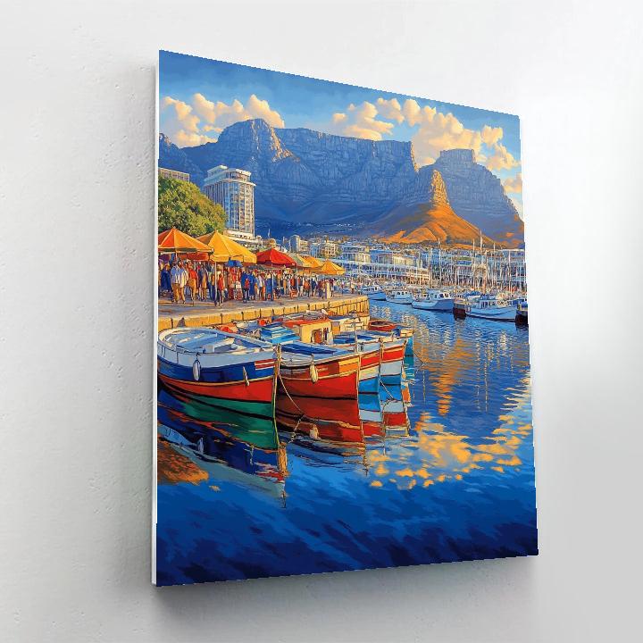 Capetown V And A Waterfront Harbor Morning Cape Town South Africa DIY paint by numbers
