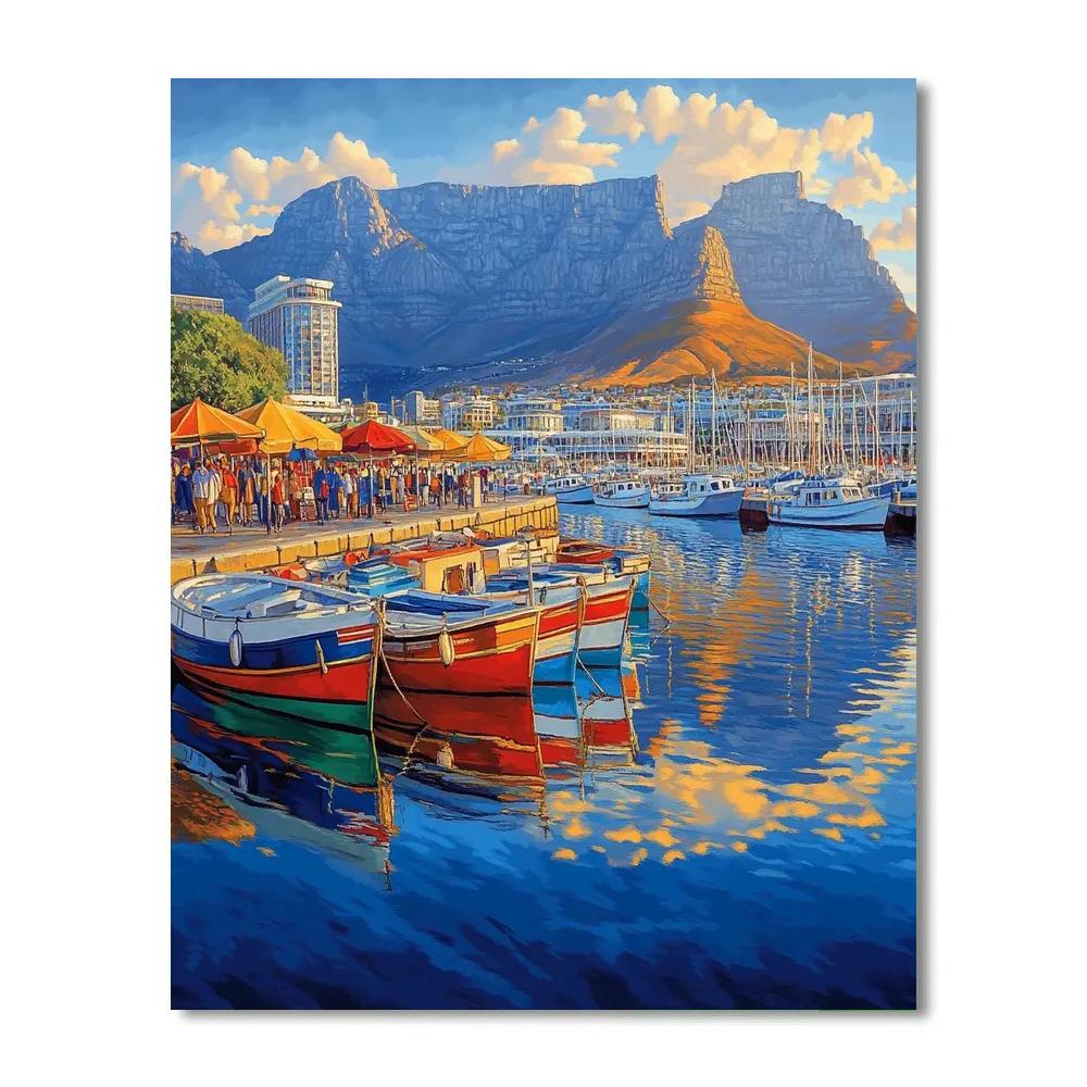 Capetown V And A Waterfront Harbor Morning Cape Town South Africa DIY paint by numbers
