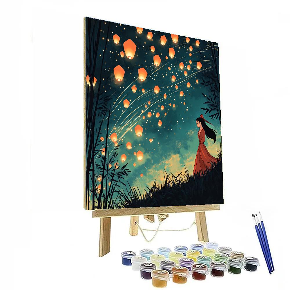 Mulan Comet Lantern Practice Paint by numbers art