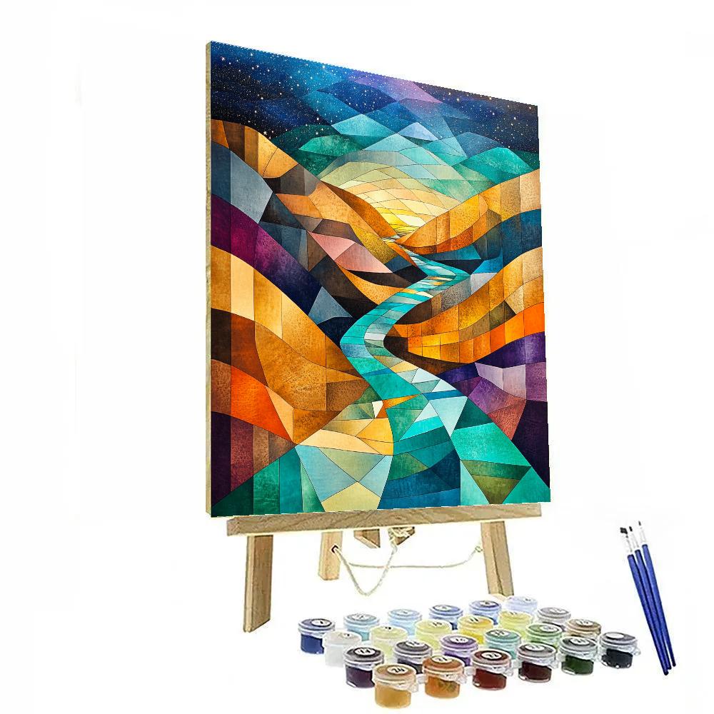 Pablo Picasso Inspired Auroral Canyon Abstraction Paint by numbers kits