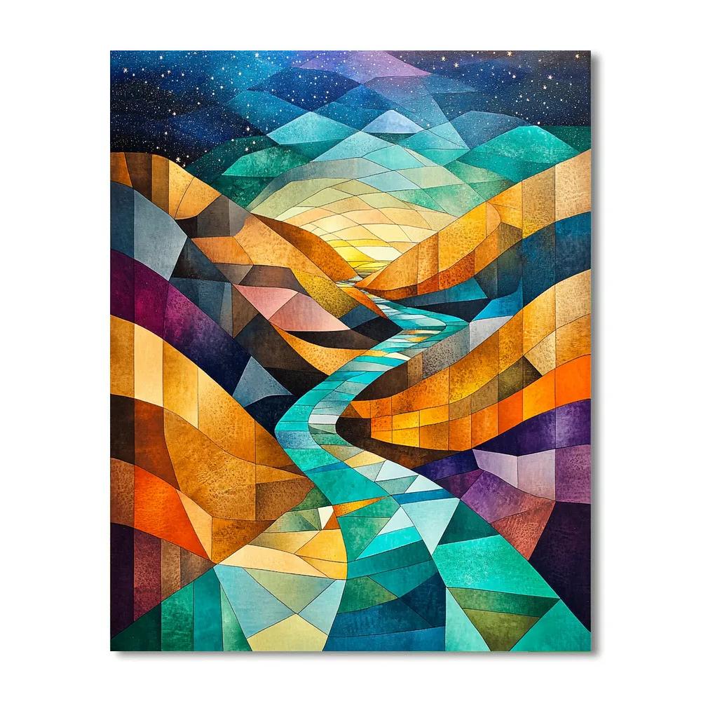 Pablo Picasso Inspired Auroral Canyon Abstraction Paint by numbers kits