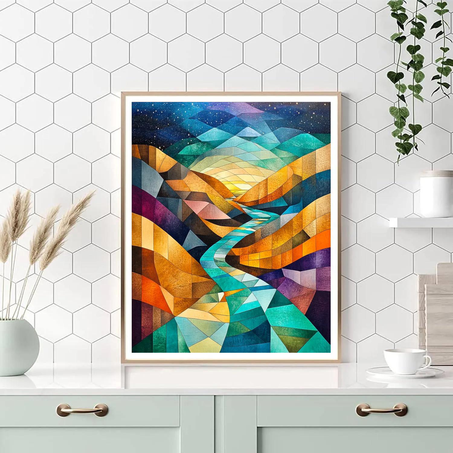 Pablo Picasso Inspired Auroral Canyon Abstraction Paint by numbers kits