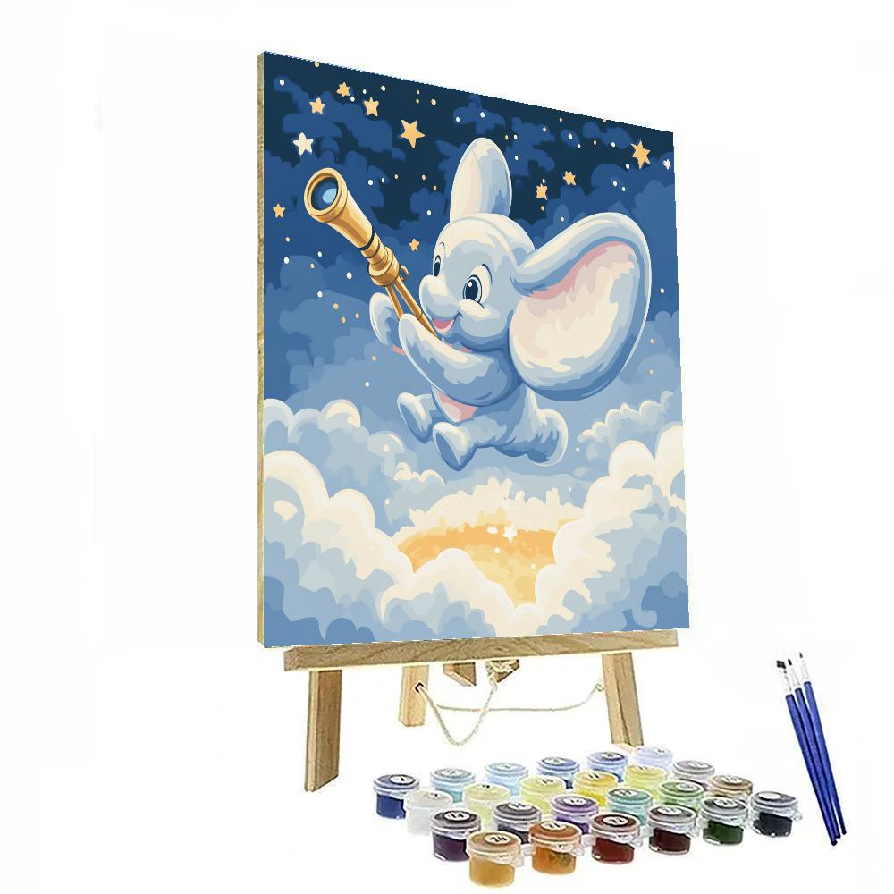 Dumbo Cloud Telescope Parade Painting by numbers kit