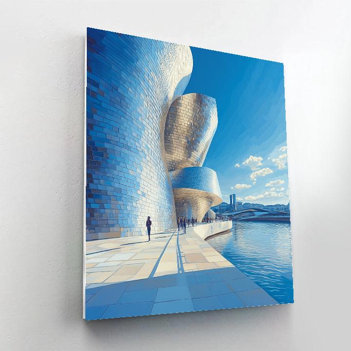 Guggenheim Museum Titanium Curves Bilbao Spain Painting by numbers kit