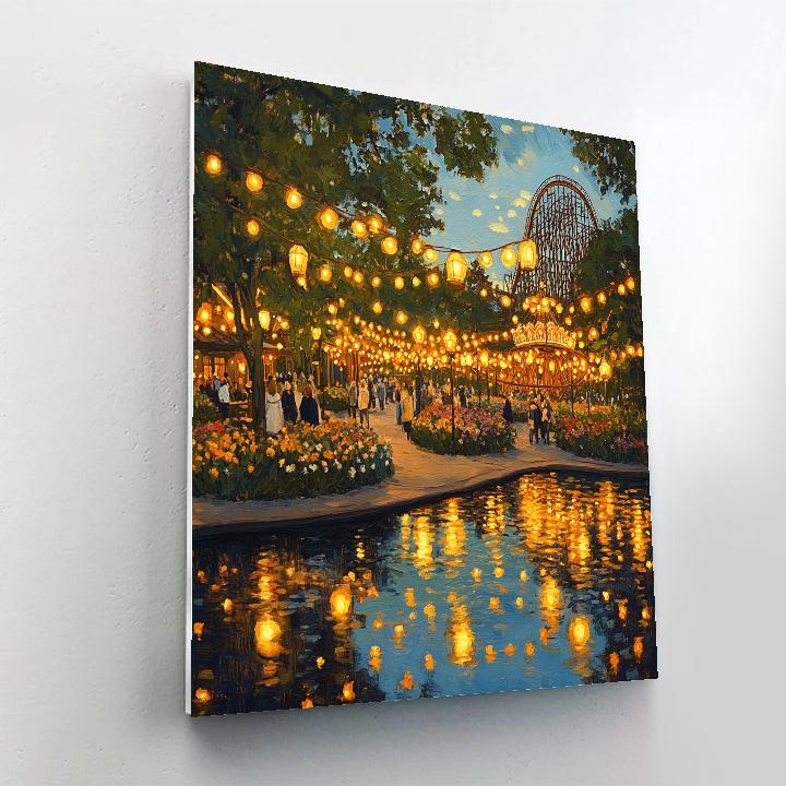 Tivoli Gardens Evening Glow Copenhagen Denmark Painting by numbers kit