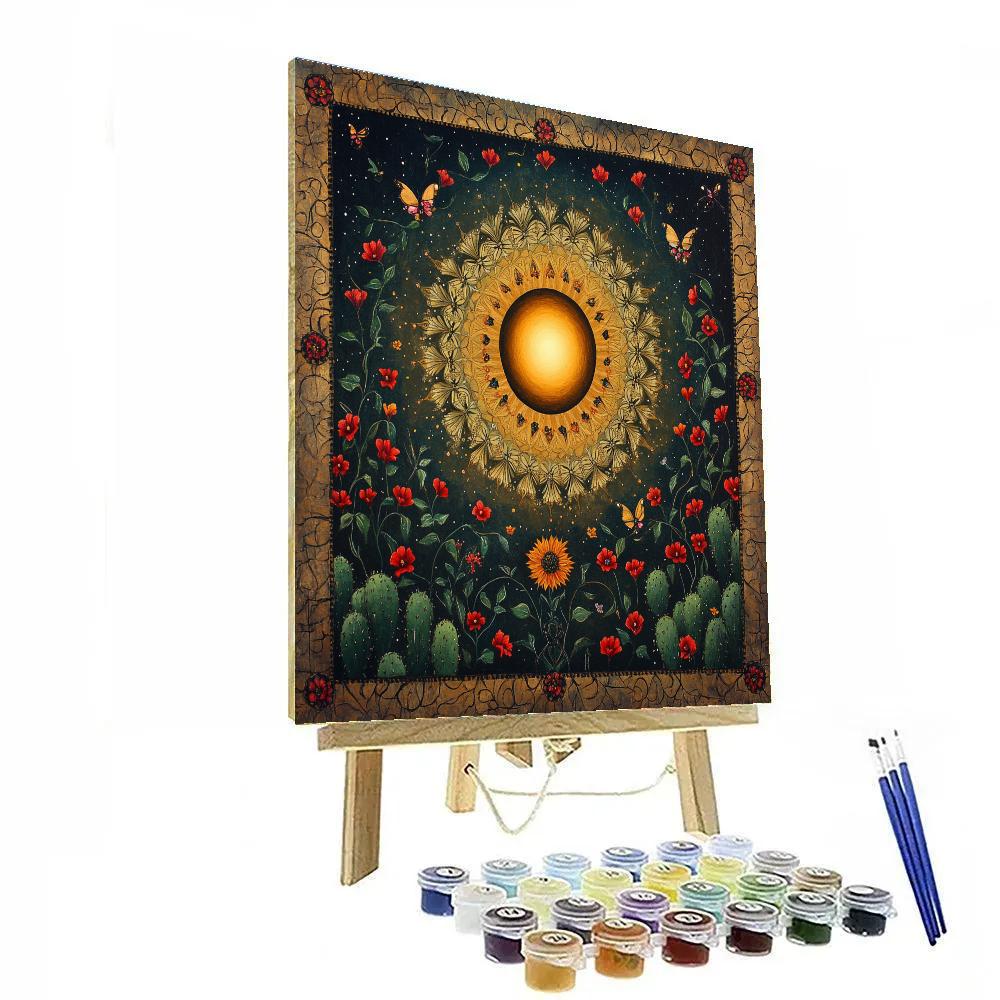 Frida Kahlo Inspired Botanical Eclipse Of Resilience paint by numbers