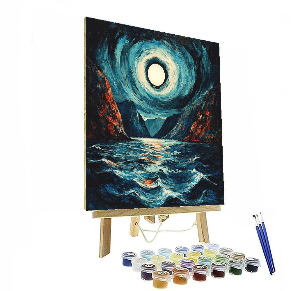 Edvard Munch Inspired Eclipse Over The Singing Fjord DIY paint by numbers