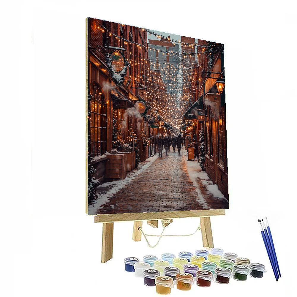 The Distillery District Cobblestone Lane Winter Toronto Canada Paint by numbers art
