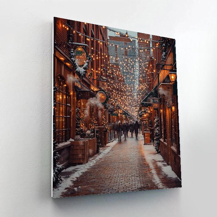 The Distillery District Cobblestone Lane Winter Toronto Canada Paint by numbers art