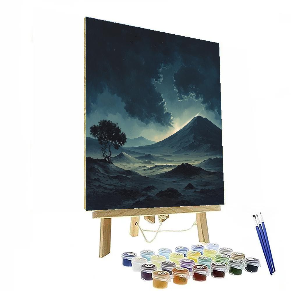 Francisco Goya Inspired Cinder Hills Beneath A Wandering Comet paint by number