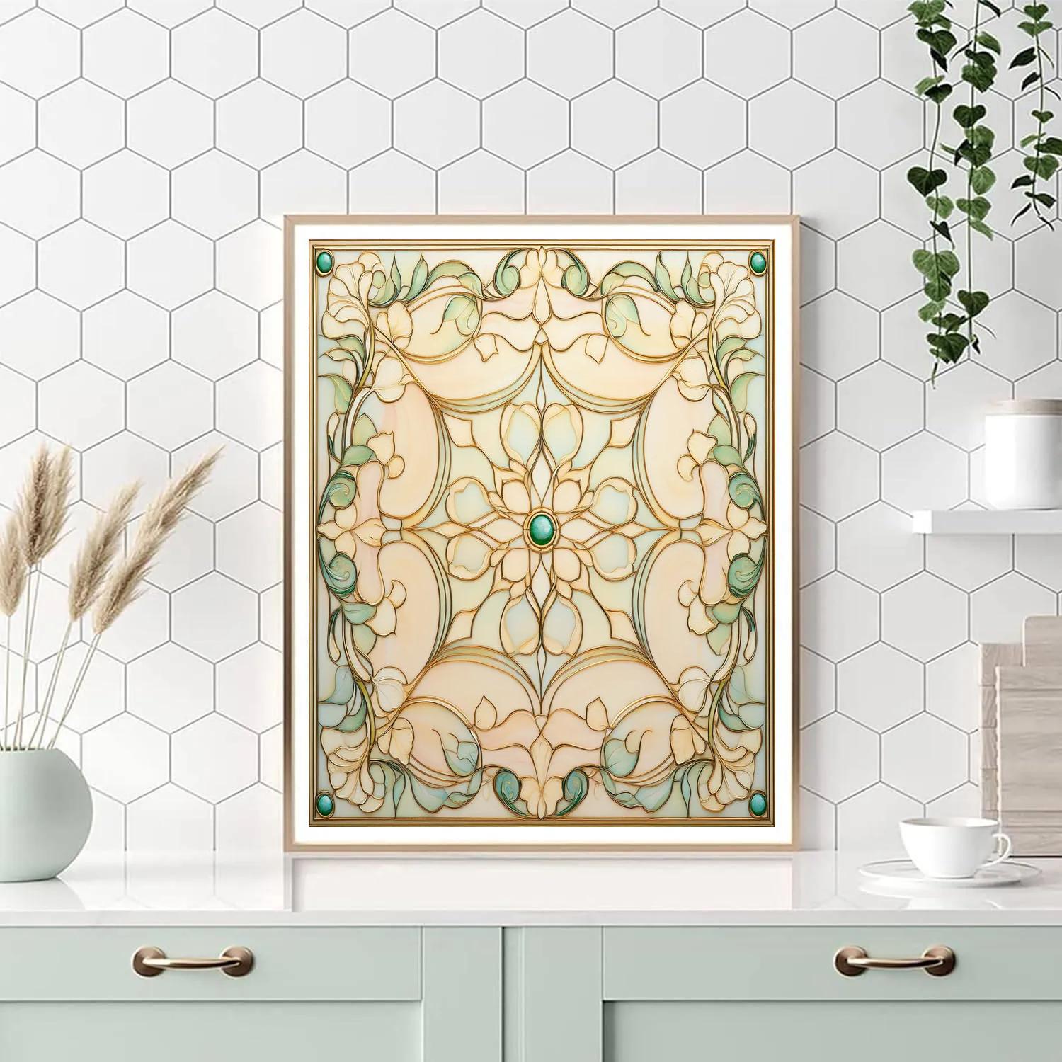 Alphonse Mucha Inspired Aurora Lattice Of Equinox paint by number