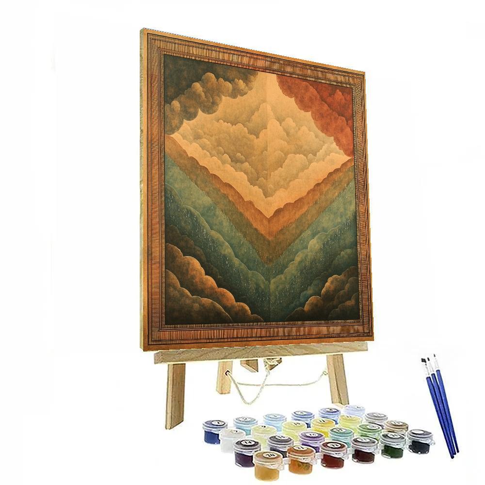 Nandalal Bose Inspired Monsoon Ragamala Sky Patterns painting number kit