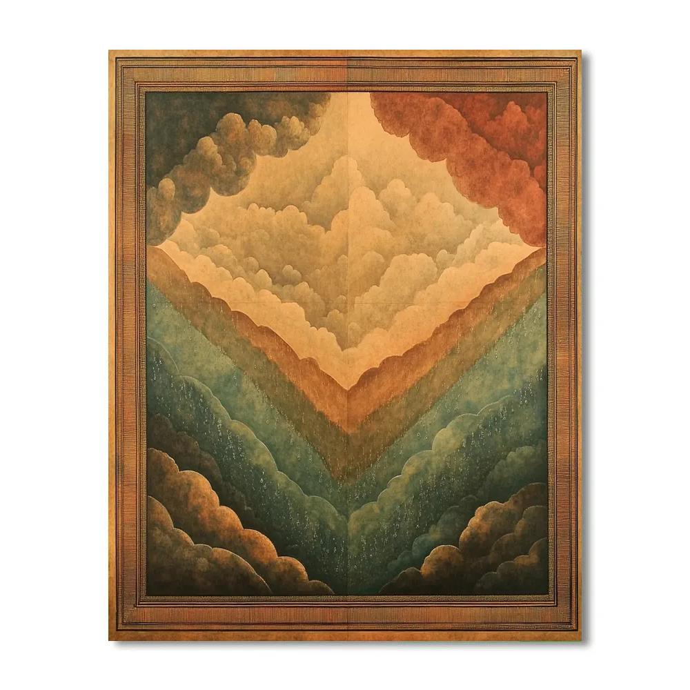 Nandalal Bose Inspired Monsoon Ragamala Sky Patterns painting number kit