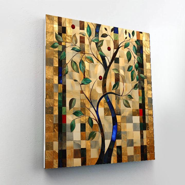 Gustav Klimt Inspired Auroral Canopy Of Golden Leaves paint by numbers