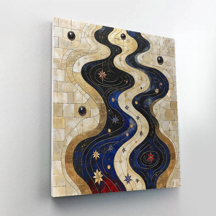 Gustav Klimt Inspired Nebula River Of Ornamented Stardust Paint by numbers kits