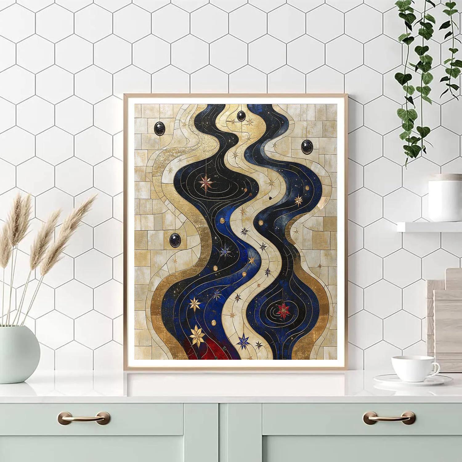 Gustav Klimt Inspired Nebula River Of Ornamented Stardust Paint by numbers kits