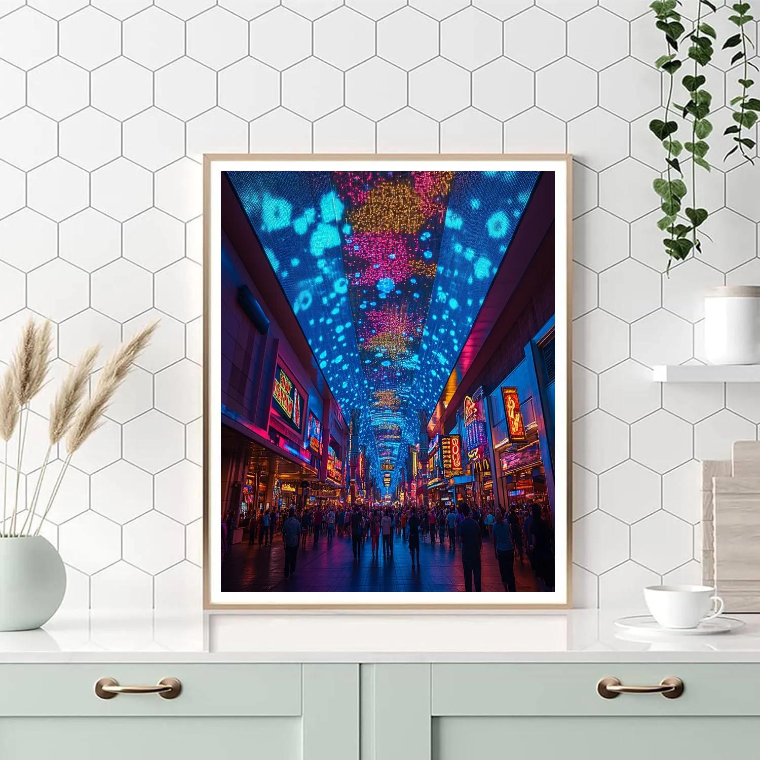 Fremont Street Neon Canopy Night Las Vegas United States DIY paint by numbers