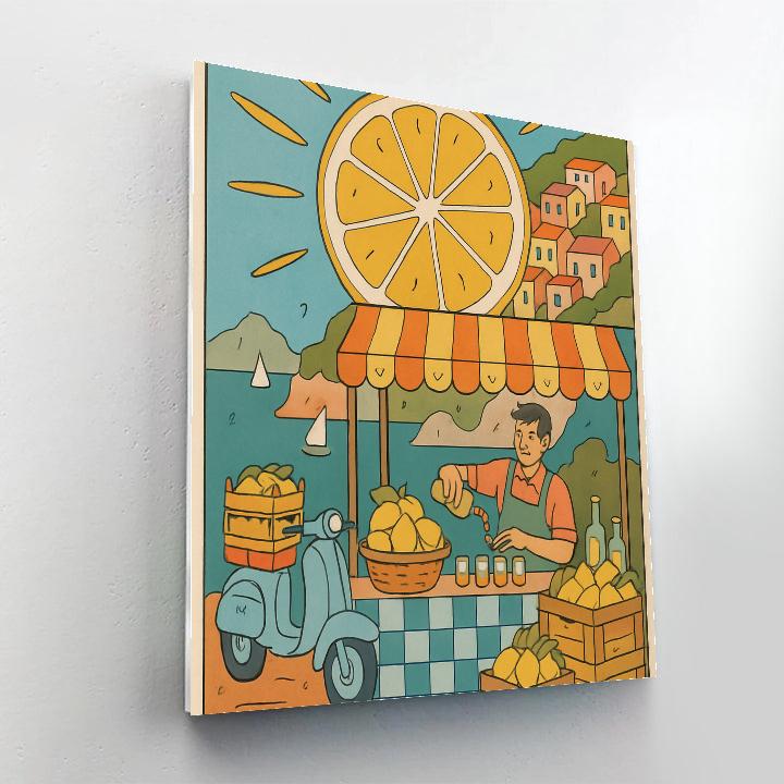 Lemon Oracle Italy Market Scene paint by numbers