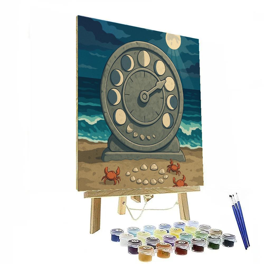 Tide Clock With Moon Dial painting number kit