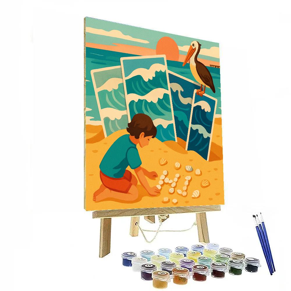 Neon Tide Beach Postcards Number painting