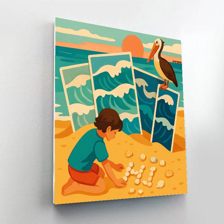 Neon Tide Beach Postcards Number painting