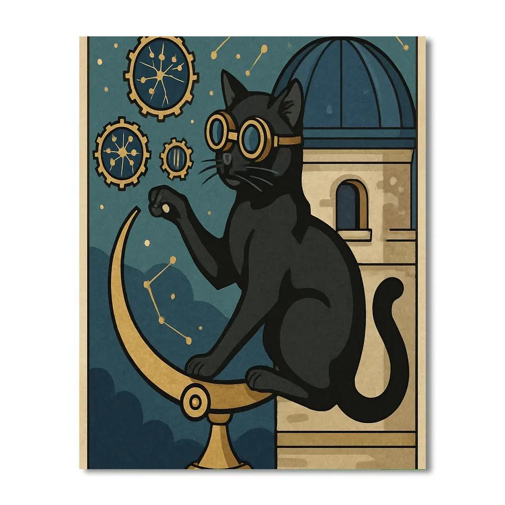 Clockwork Observatory Cat Dream Paint by numbers kits