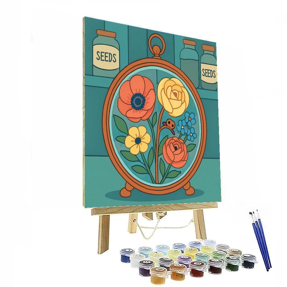 Clockwork Terrarium With Flowers paint by number