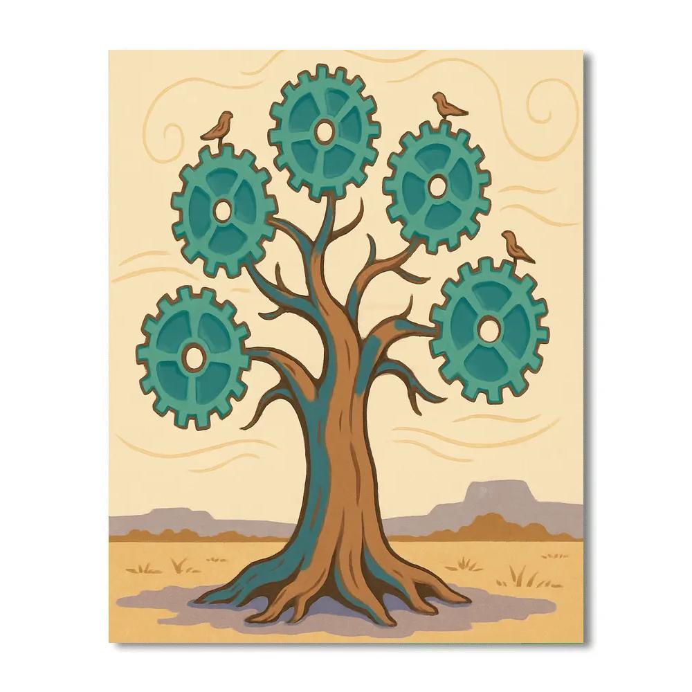 Clockwork Canopy Tree painting number kit