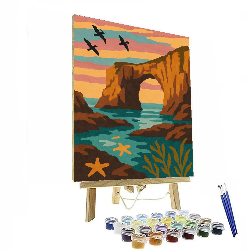 Tidepool Cathedral Landscape paint by number