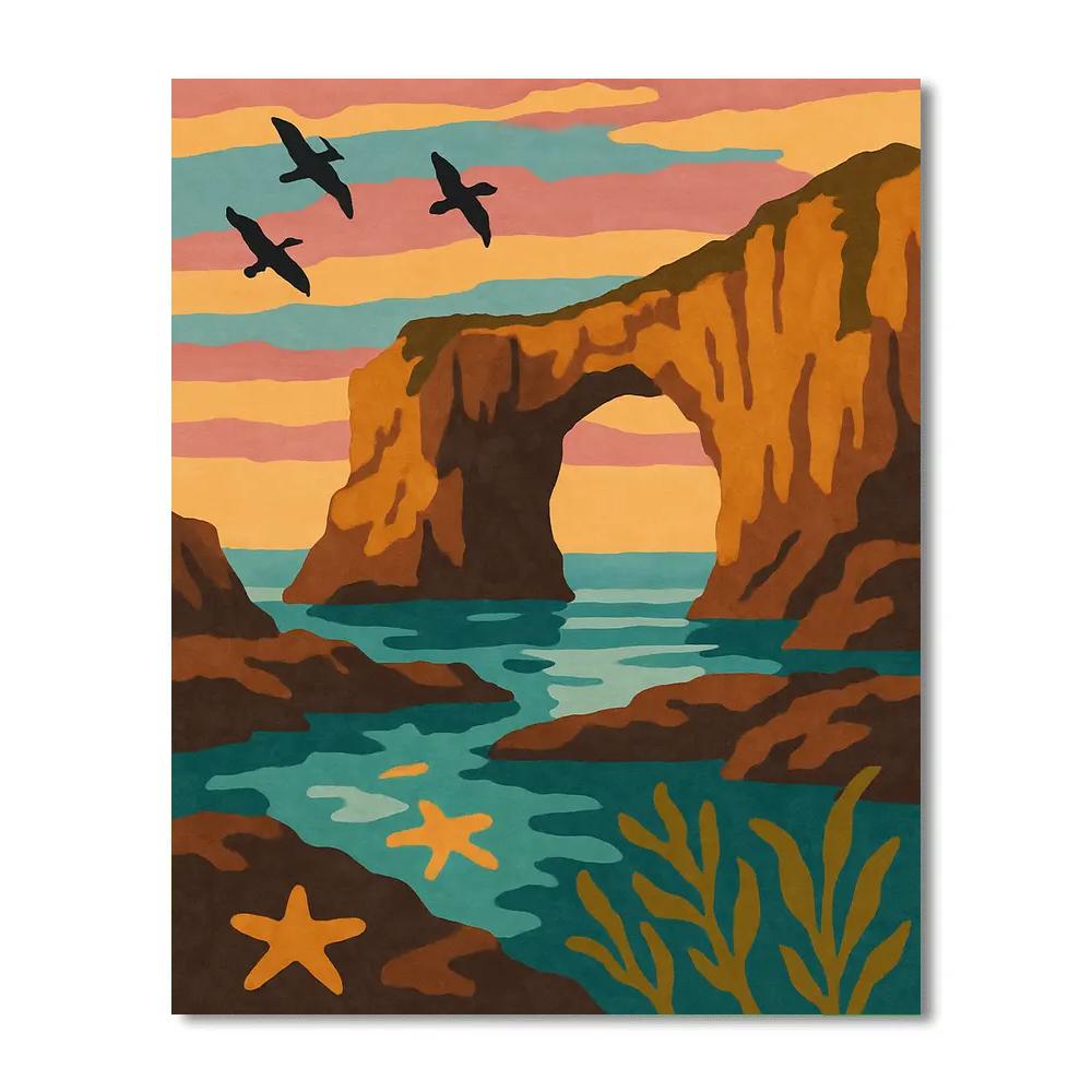 Tidepool Cathedral Landscape paint by number