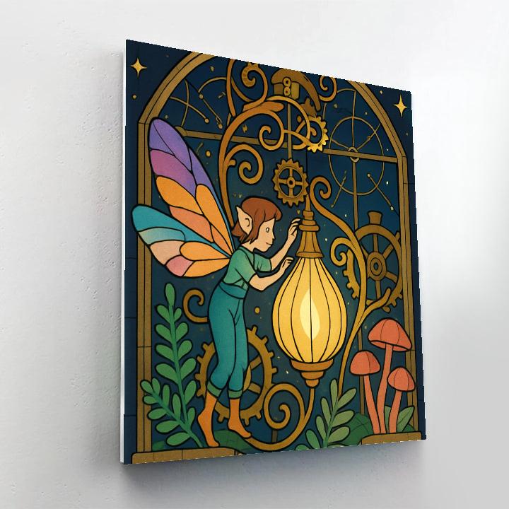 Clockwork Conservatory With Fairy Lanterns painting number kit