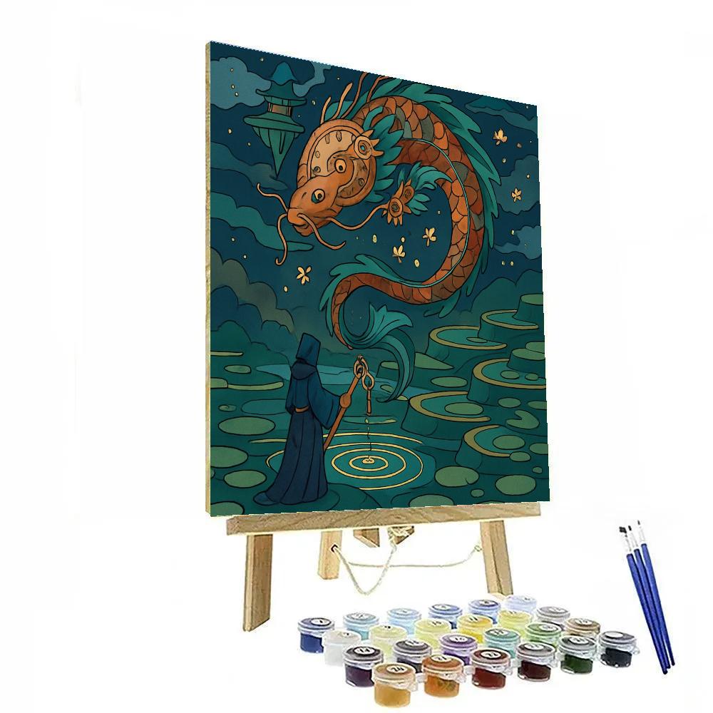 Clockwork Koi Gardens In Fantasy Twilight Number painting