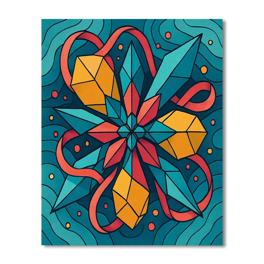 Abstract Prism Garden Convergence Paint by numbers kits