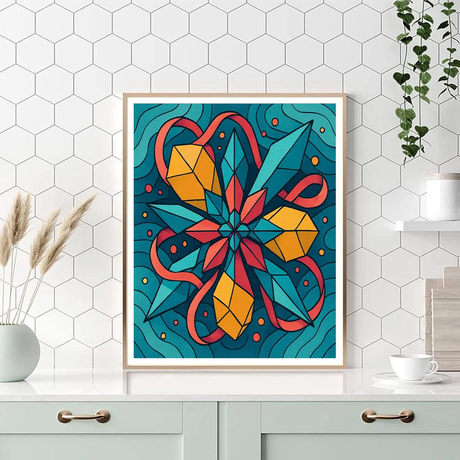 Abstract Prism Garden Convergence Paint by numbers kits