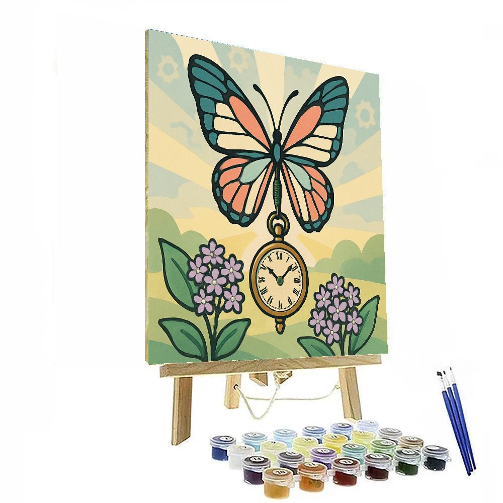 Clockwork Metamorphosis Butterfly Garden paint by color