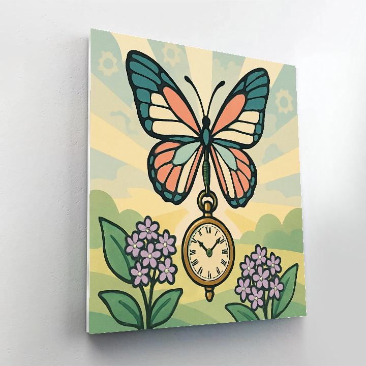 Clockwork Metamorphosis Butterfly Garden paint by color