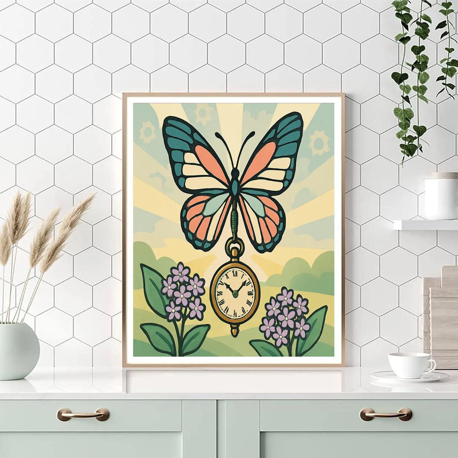Clockwork Metamorphosis Butterfly Garden paint by color