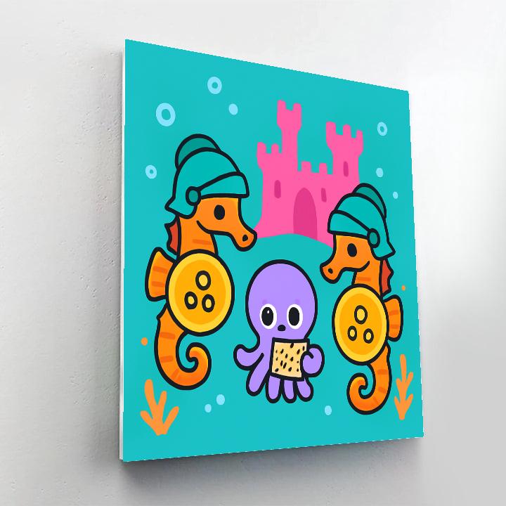 Coral Castle Rescue By The Seahorse Knights Painting by numbers kit